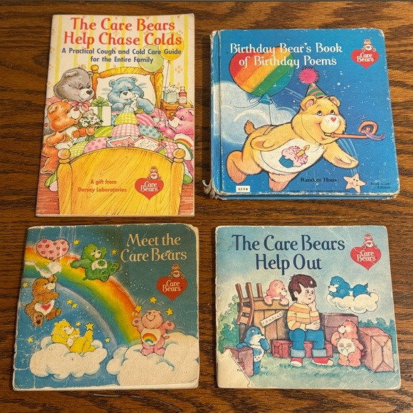 LOT Meet the Care Bears Help Out Help Chase Colds Birthday Bears Book of Poems - Picture 1 of 16